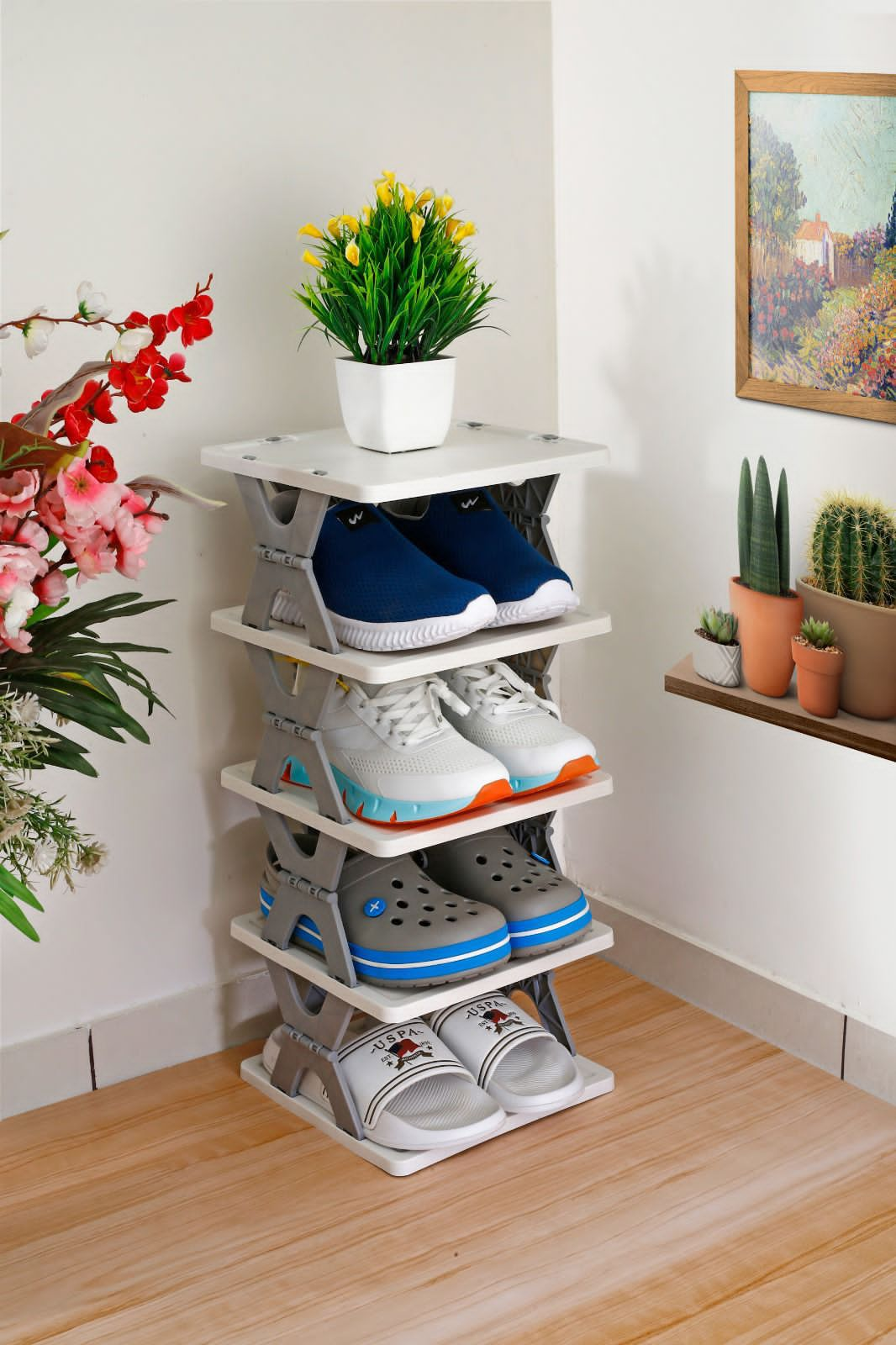 Smart Foldable Shoes Tier Shoe Rack 4 Layer