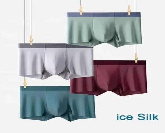 Ice Silk Underwear for Men (Multicolor, S) (Pack of 4)