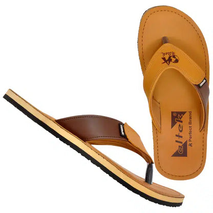 Flip Flops for Men (Tan, 6)