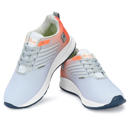 Sports Shoes for Men (Orange & Grey, 6)