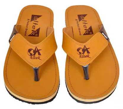 Flip Flops for Men (Tan, 6)