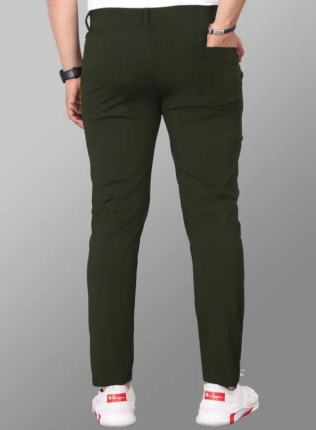 Lycra Blend Trouser for Men (Bottle Green, 28)