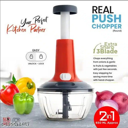 Plastic Manual Chopper (Multicolor, 650 ml)