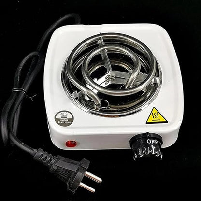 Mini Travel Hot Plate Radiant Cooktop (Yellow, Push Button)