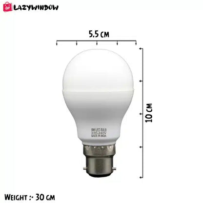 Plastic 9 Watt LED Bulb for Home (White, Pack of 5)