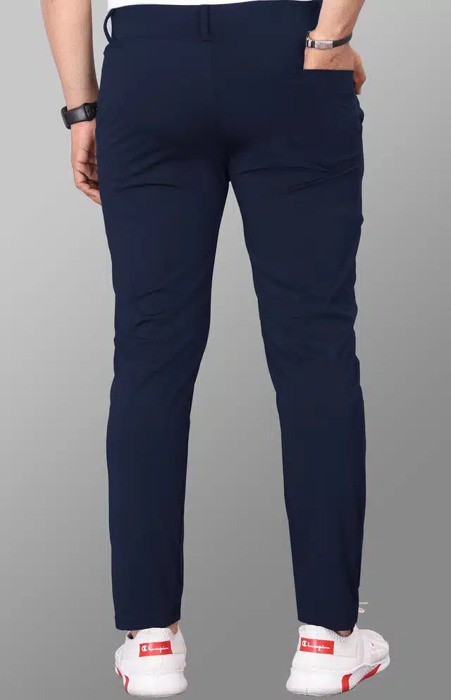 Lycra Blend Trouser for Men (Navy Blue, 28)