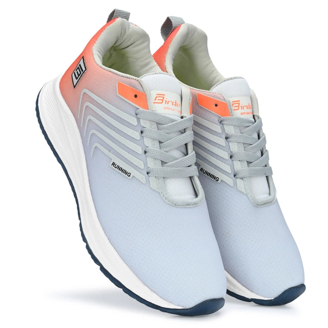 Sports Shoes for Men (Orange & Grey, 6)