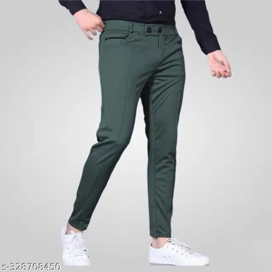 Lycra Track Pants for Men (Green, 28) (Pack of 2)