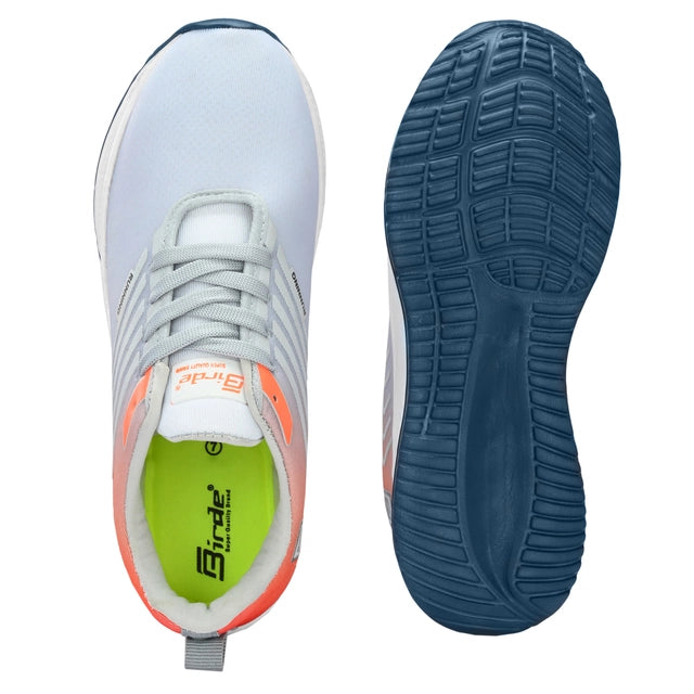 Sports Shoes for Men (Orange & Grey, 6)