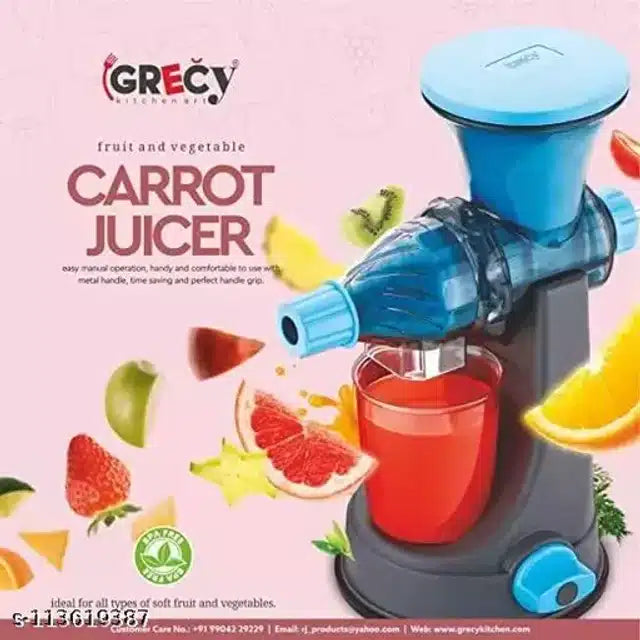 Fruits & Vegtables Hand Juicer with Steel Handle (Blue)