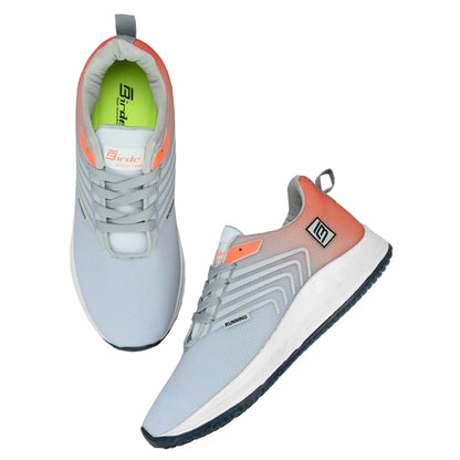 Sports Shoes for Men (Orange & Grey, 6)