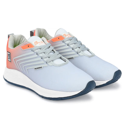 Sports Shoes for Men (Orange & Grey, 6)