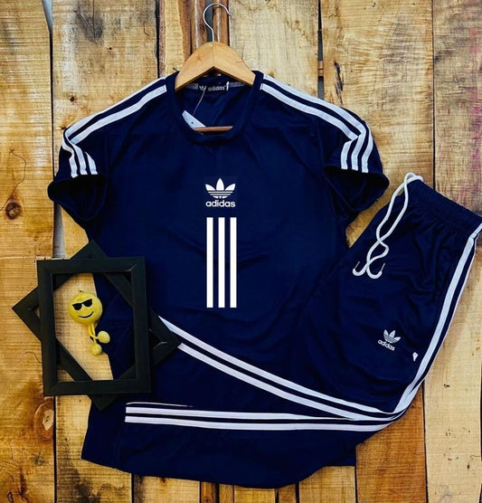 Printed Tracksuit for Men (Navy Blue, M)