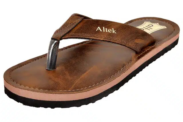 Flip Flops for Men (Brown, 6)