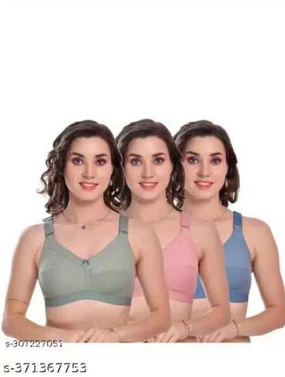 Sports Bra for Women (Multicolor, 32B) (Pack of 3)