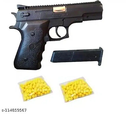 Toy Gun with Plastic Bullets (Black & Yellow, Set of 1)